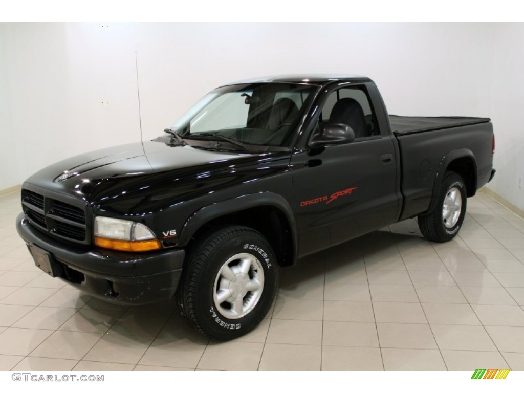 1999 Dakota Sport Regular Cab - Black / Agate photo #3