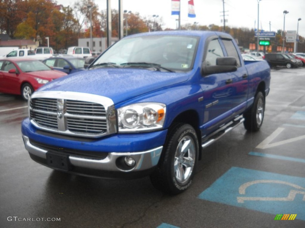 2007 Ram 1500 Big Horn Edition Quad Cab 4x4 - Electric Blue Pearl / Medium Slate Gray photo #7