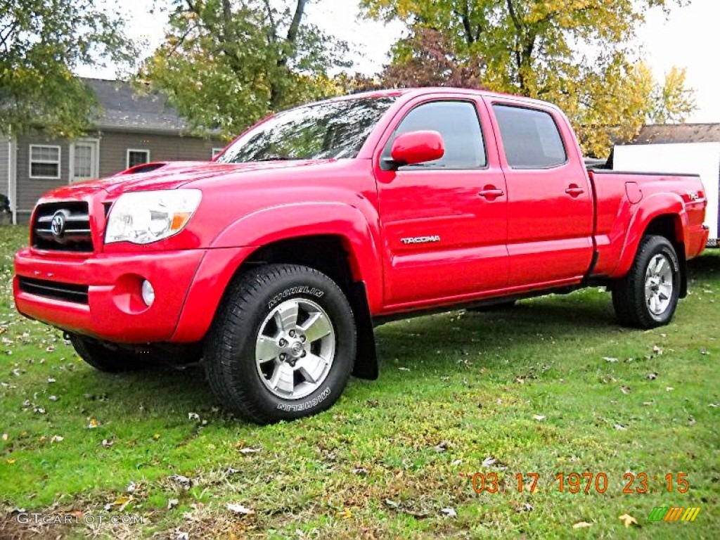 2006 Tacoma V6 TRD Sport Double Cab 4x4 - Radiant Red / Graphite Gray photo #5