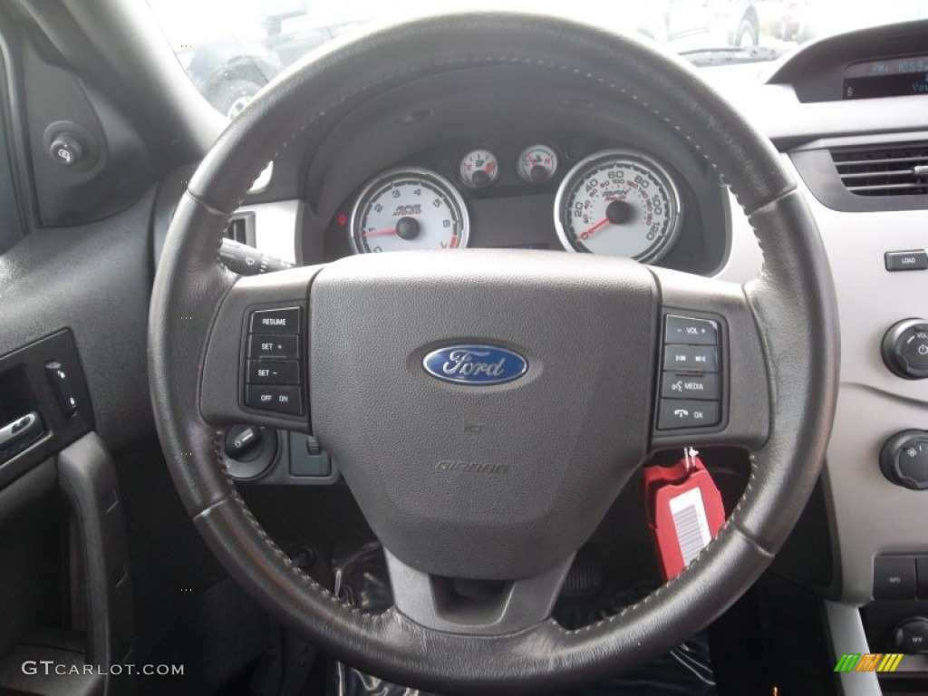 2010 Ford Focus SES Coupe Medium Stone Steering Wheel Photo #55824341