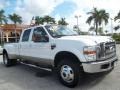 2010 White Platinum Metallic Tri-Coat Ford F350 Super Duty Lariat Crew Cab 4x4 Dually  photo #1