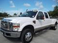 2010 White Platinum Metallic Tri-Coat Ford F350 Super Duty Lariat Crew Cab 4x4 Dually  photo #13