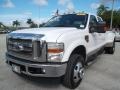 2010 White Platinum Metallic Tri-Coat Ford F350 Super Duty Lariat Crew Cab 4x4 Dually  photo #14