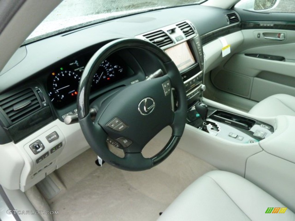 2012 Lexus LS 460 AWD Light Gray/Dark Gray Birds-Eye Maple Dashboard Photo #55825451