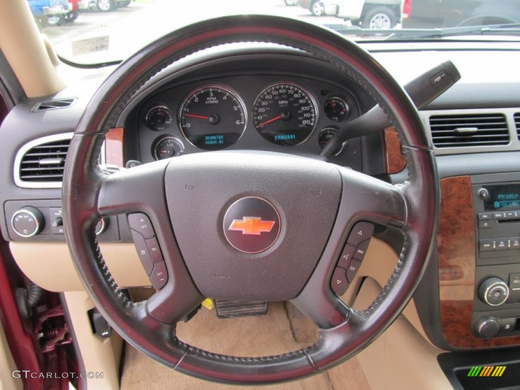 2007 Chevrolet Avalanche LT 4WD Ebony/Light Cashmere Steering Wheel Photo #55825814