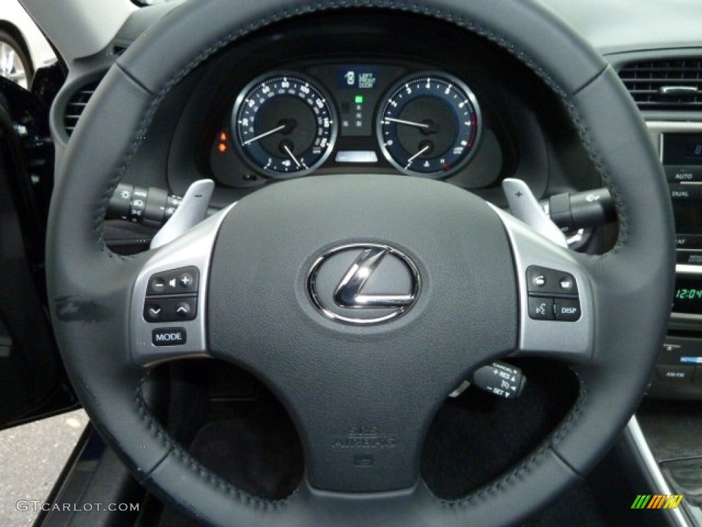 2011 Lexus IS 250 AWD Black Steering Wheel Photo #55826722