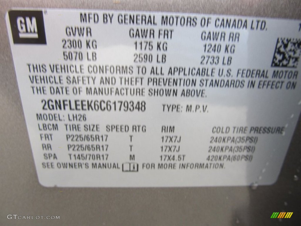 2012 Equinox LT AWD - Mocha Steel Metallic / Light Titanium/Jet Black photo #14