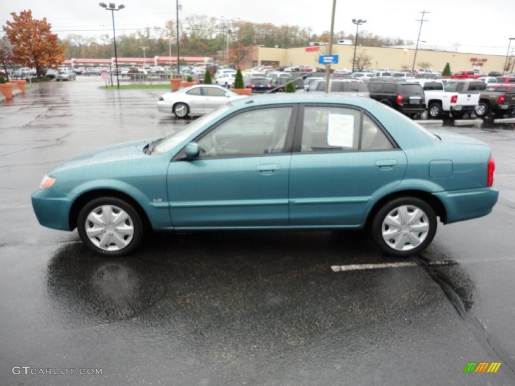 2002 Protege LX - Seabreeze Green Mica / Beige photo #4