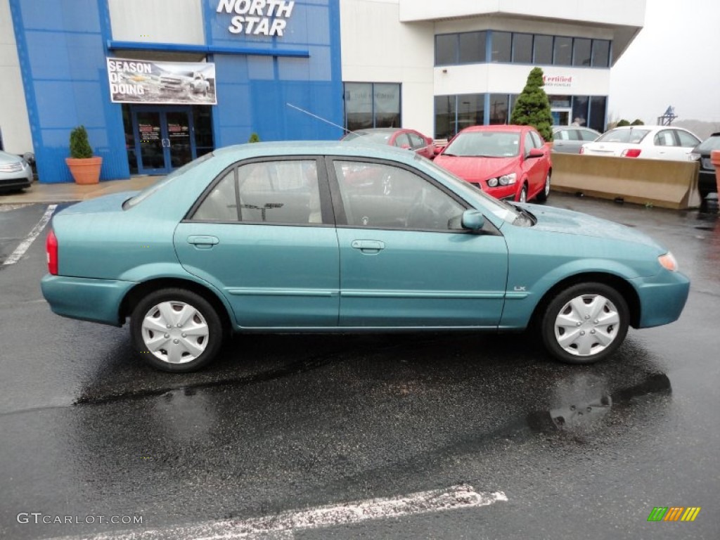 2002 Protege LX - Seabreeze Green Mica / Beige photo #8