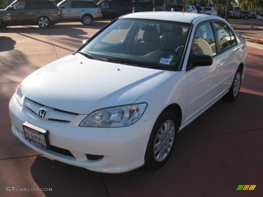 2005 Civic LX Sedan - Taffeta White / Ivory photo #1