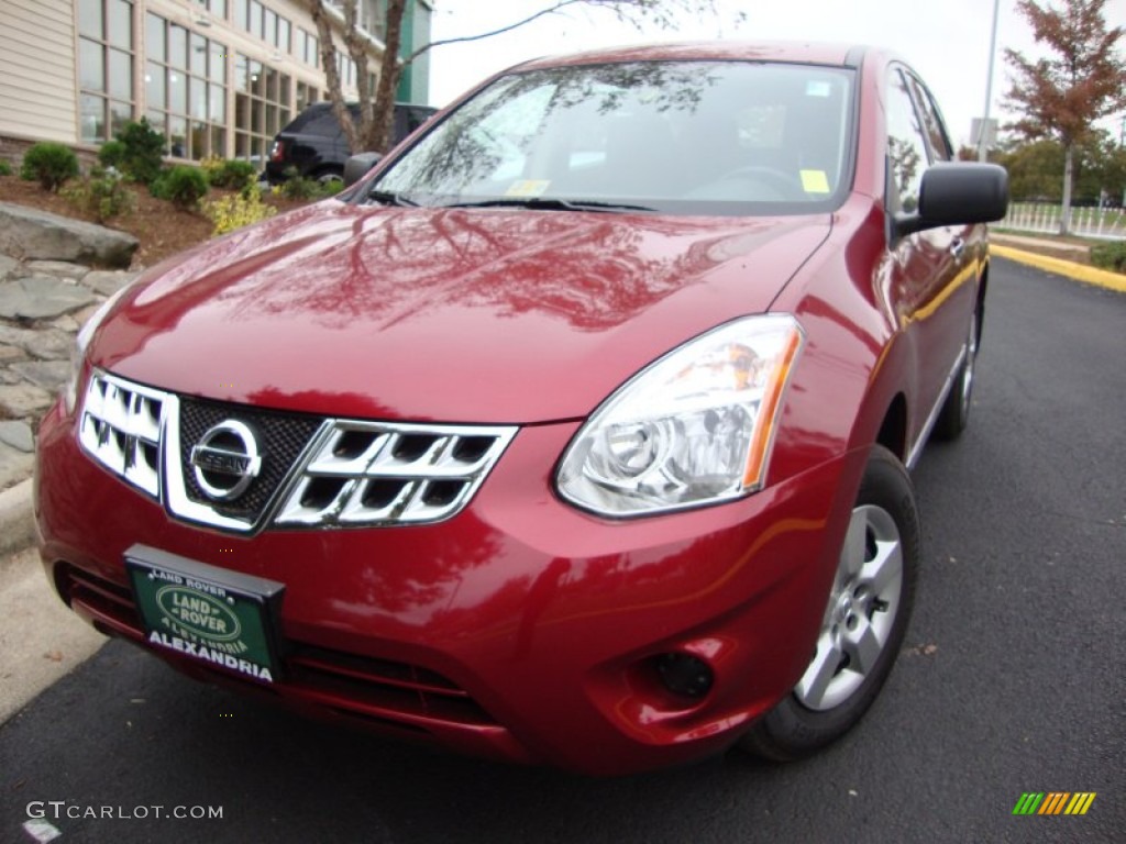 2011 Rogue S AWD - Cayenne Red / Black photo #1