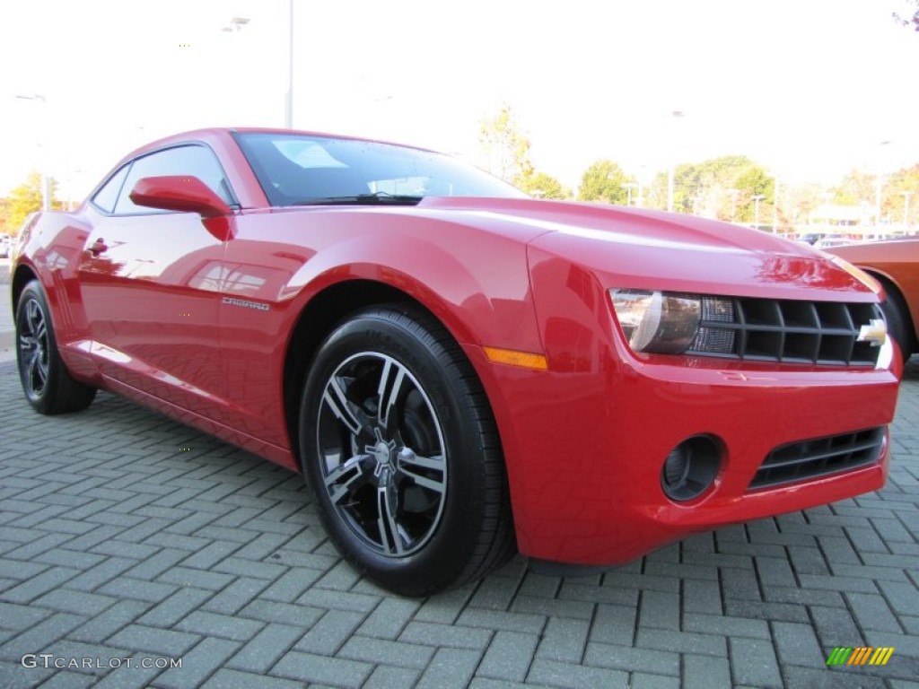 2011 Camaro LS Coupe - Victory Red / Gray photo #7