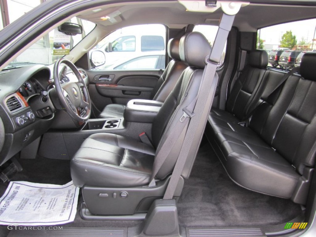 Ebony Interior 2010 Chevrolet Silverado 1500 LTZ Extended Cab 4x4 Photo #55831145
