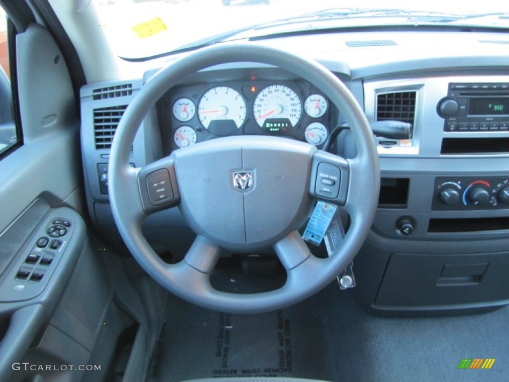 2007 Dodge Ram 1500 SLT Quad Cab Medium Slate Gray Steering Wheel Photo #55831292