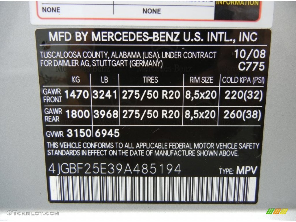 2009 GL Color Code 775 for Iridium Silver Metallic Photo #55833110