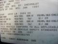 1997 Chevrolet Suburban C1500 LS Info Tag