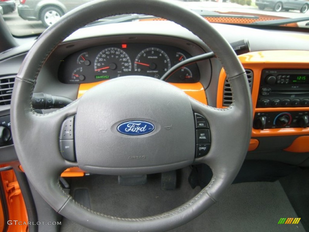 2003 Ford F150 XLT Regular Cab Dark Graphite Grey Steering Wheel Photo #55837874