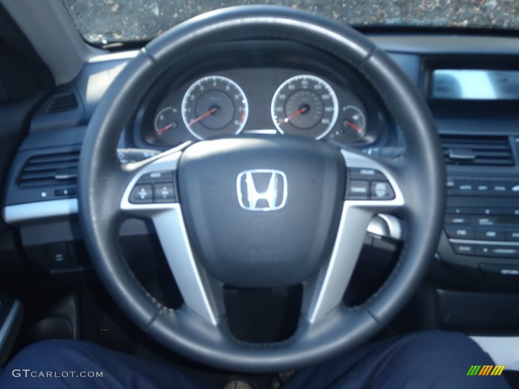 2008 Honda Accord EX-L Sedan Black Steering Wheel Photo #55838348