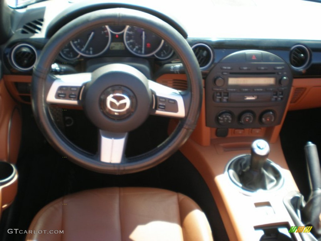 2007 Mazda MX-5 Miata Grand Touring Roadster Tan Dashboard Photo #55838702