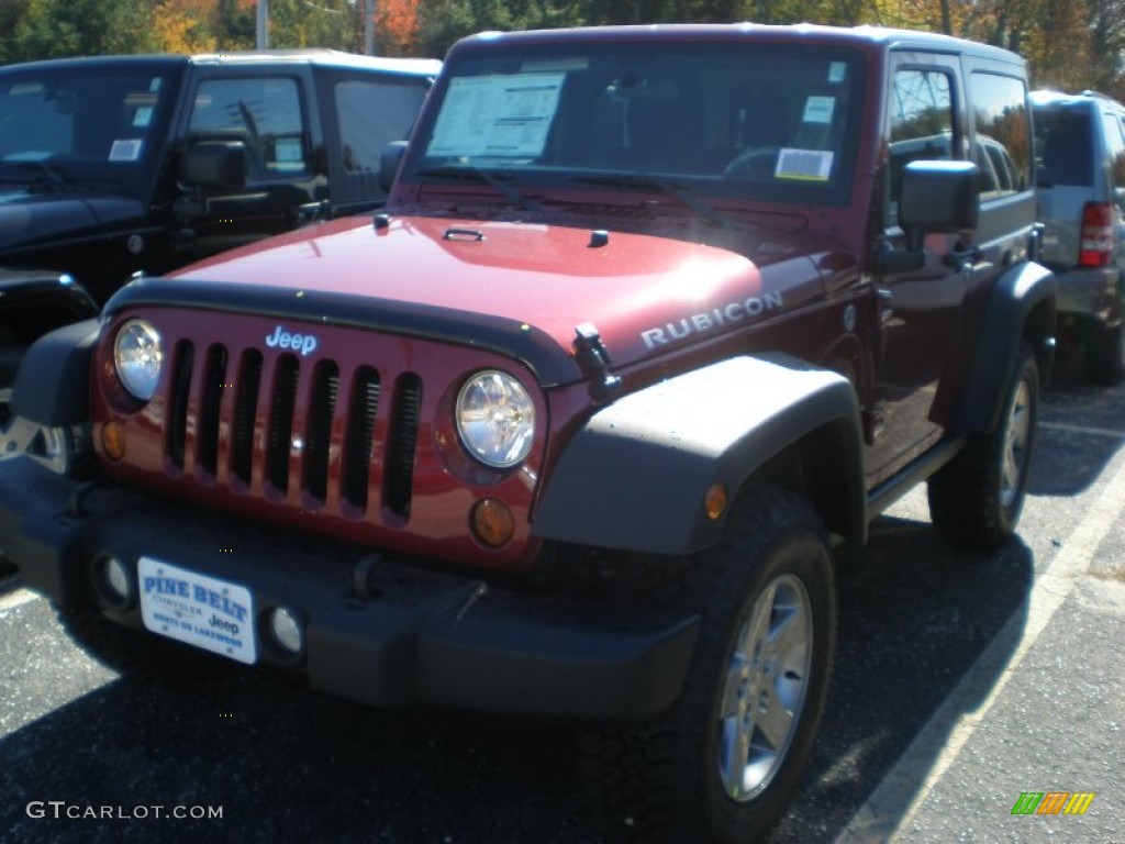 2012 Wrangler Rubicon 4X4 - Deep Cherry Red Crystal Pearl / Black photo #1