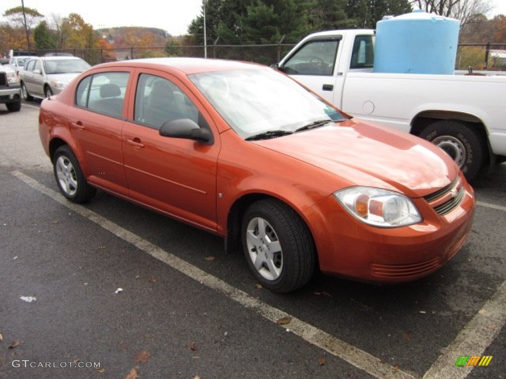 2007 Cobalt LS Sedan - Sunburst Orange Metallic / Gray photo #1