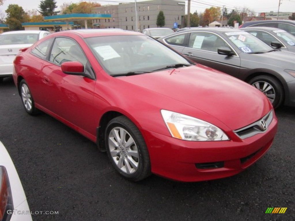 2007 Accord EX V6 Coupe - San Marino Red / Ivory photo #1