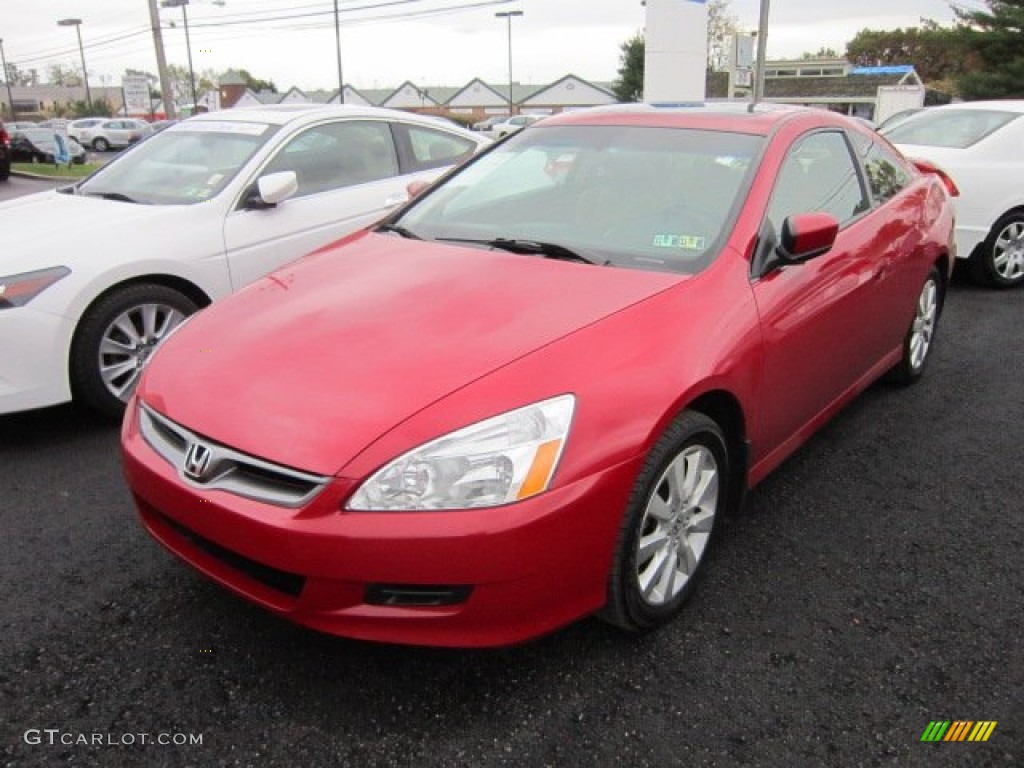 2007 Accord EX V6 Coupe - San Marino Red / Ivory photo #2