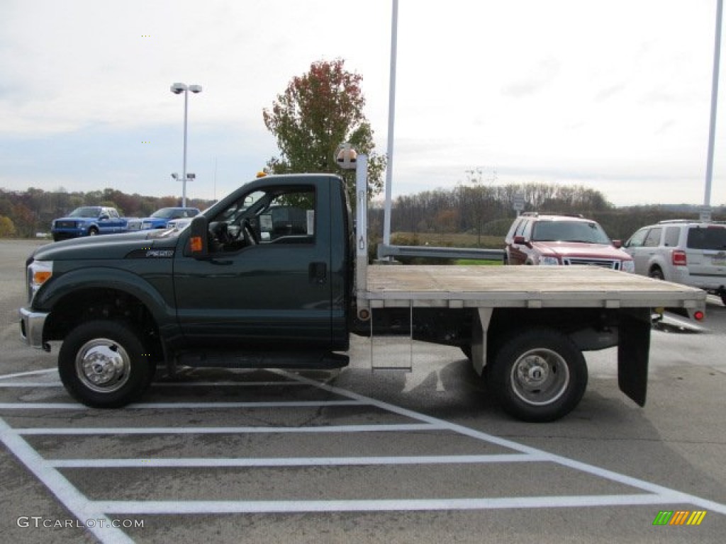 2011 F350 Super Duty XL Regular Cab 4x4 Chassis Stake Truck - Forest Green Metallic / Steel photo #8