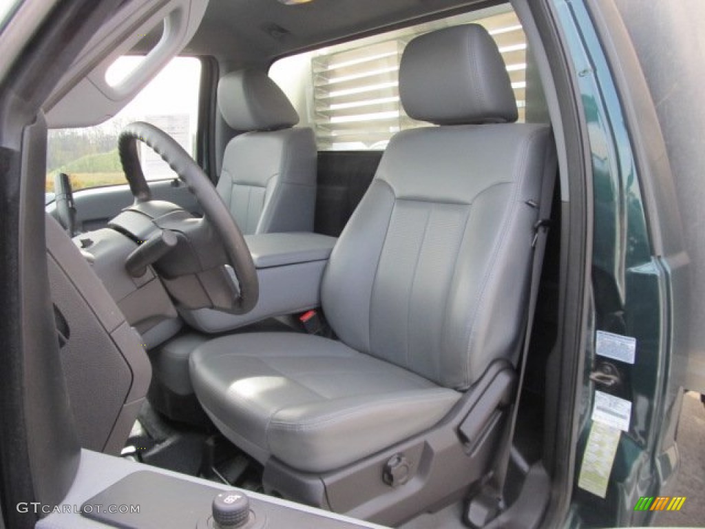 Steel Interior 2011 Ford F350 Super Duty XL Regular Cab 4x4 Chassis Stake Truck Photo #55840672
