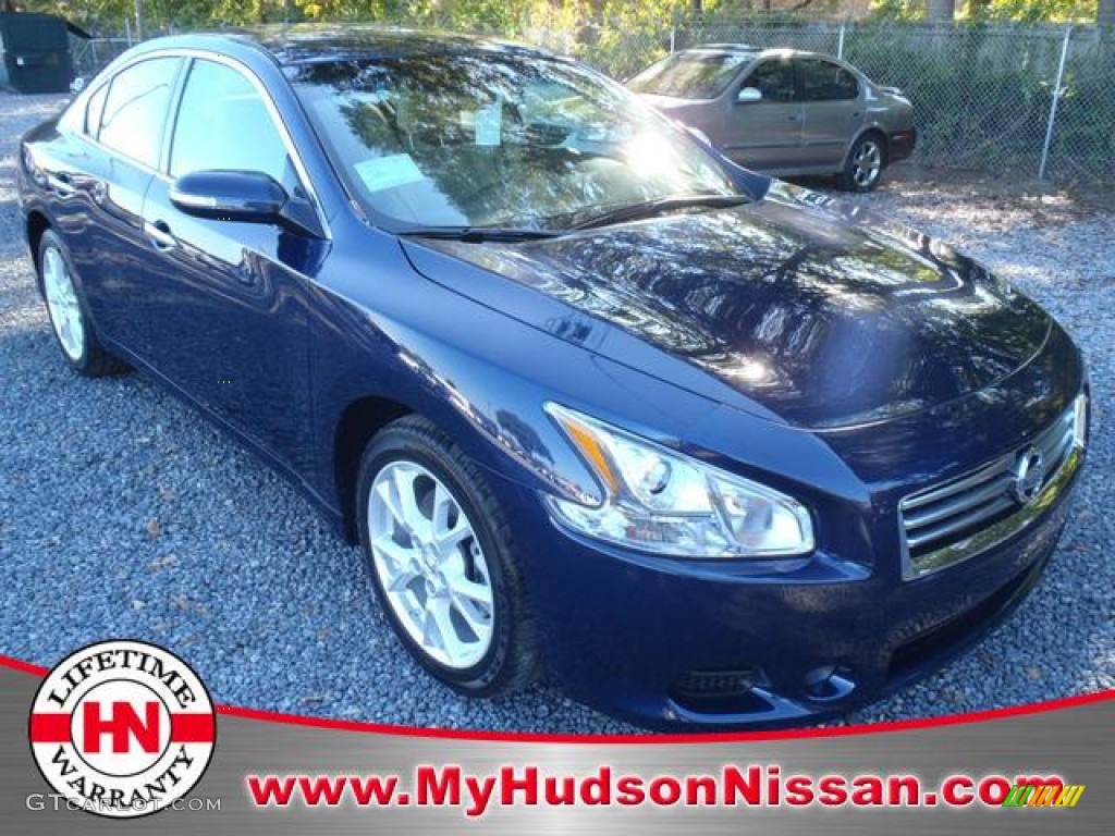2012 Maxima 3.5 SV - Navy Blue / Cafe Latte photo #1