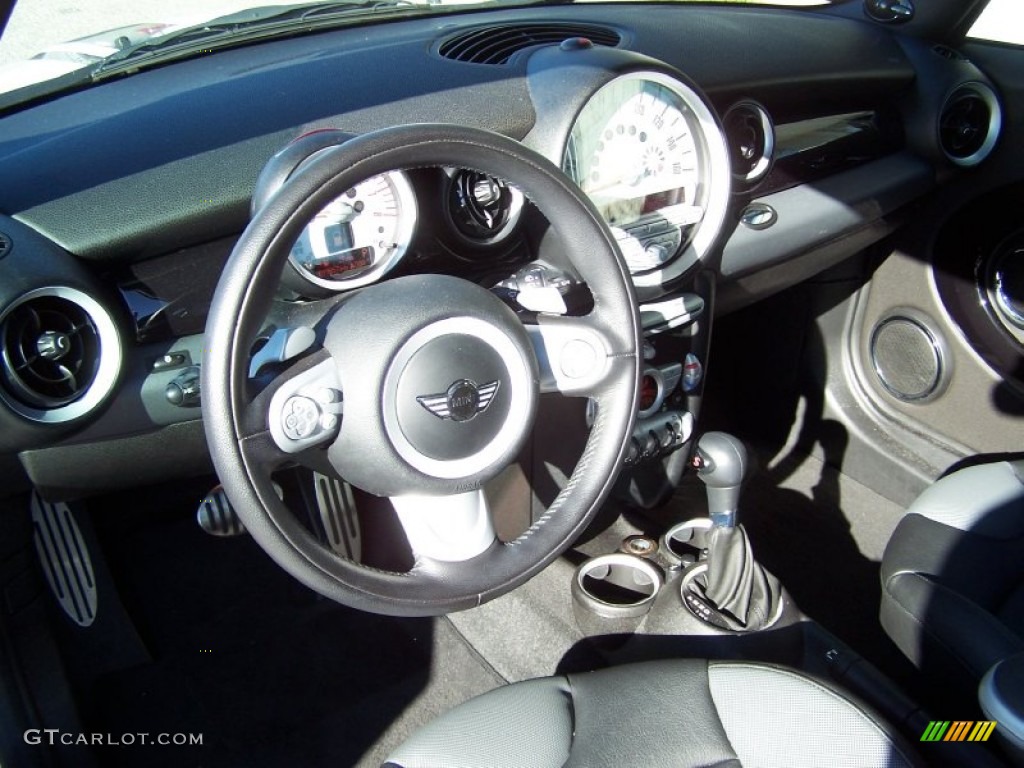 2010 Mini Cooper S Hardtop Grey/Carbon Black Steering Wheel Photo #55844825