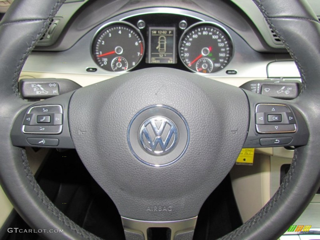 2010 Volkswagen CC Luxury Cornsilk Beige Two Tone Steering Wheel Photo #55845245