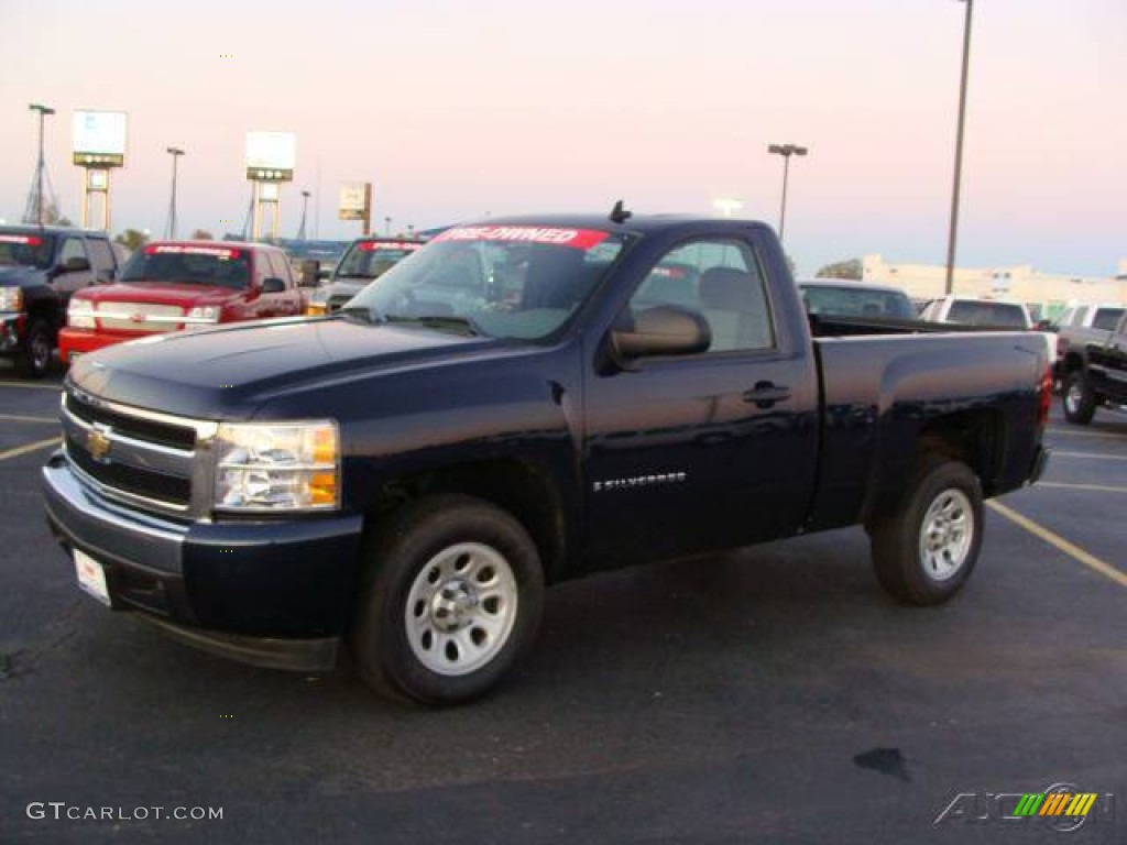 2008 Silverado 1500 LS Regular Cab - Dark Blue Metallic / Dark Titanium photo #1