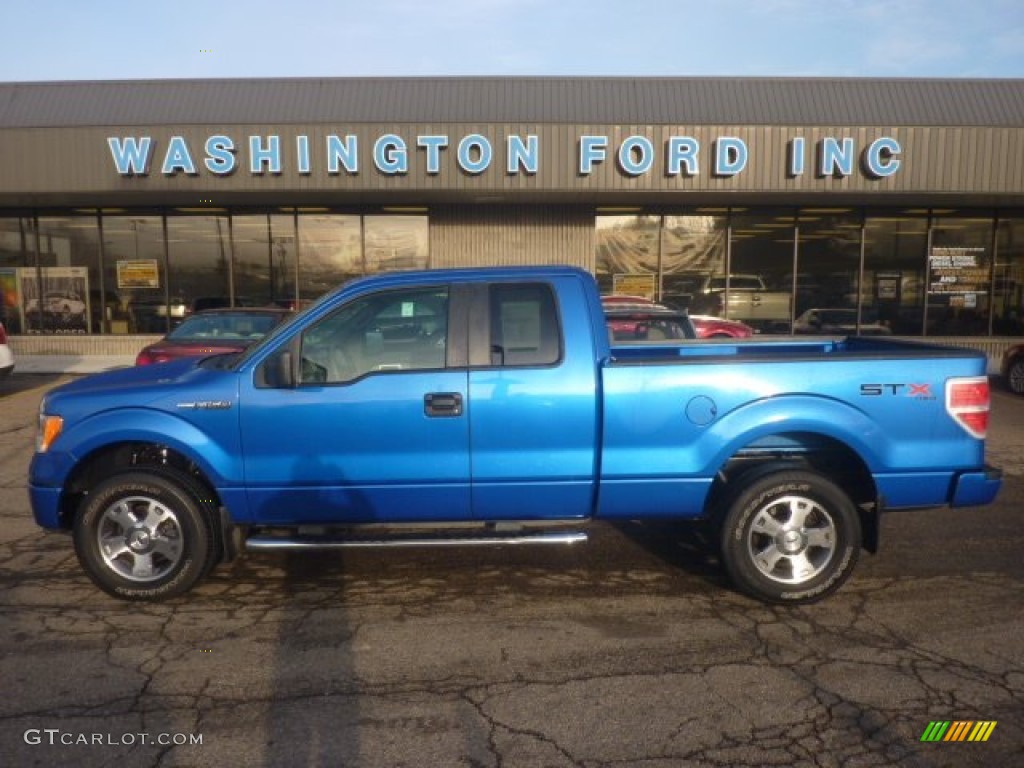 2009 F150 STX SuperCab 4x4 - Blue Flame Metallic / Stone/Medium Stone photo #1