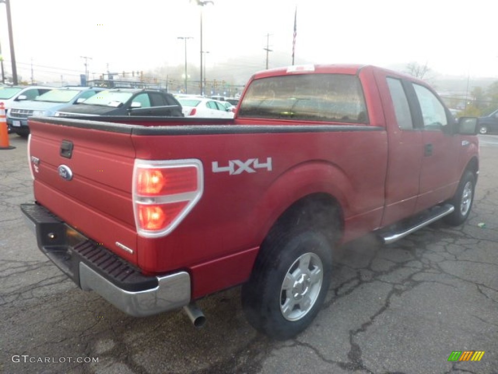 2011 F150 XLT SuperCab 4x4 - Red Candy Metallic / Steel Gray photo #4