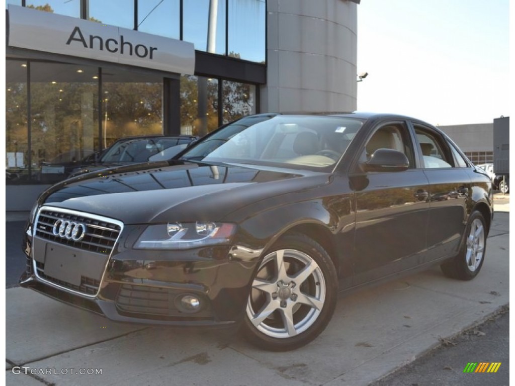 2009 A4 2.0T Premium quattro Sedan - Brilliant Black / Cardamom Beige photo #1
