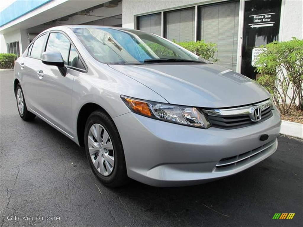 2012 Civic LX Sedan - Alabaster Silver Metallic / Stone photo #1