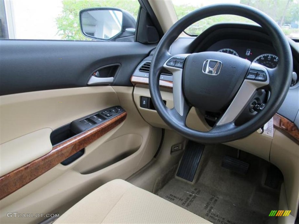 2012 Honda Accord EX V6 Sedan Ivory Steering Wheel Photo #55854328