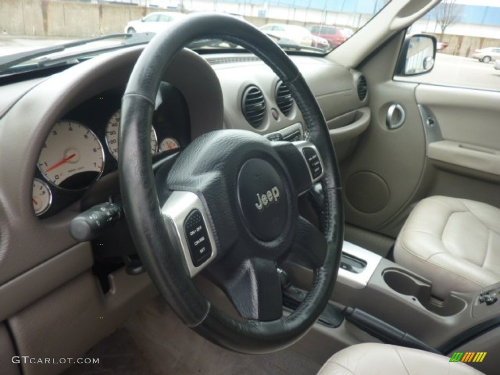 2004 Jeep Liberty Limited 4x4 Light Taupe/Taupe Steering Wheel Photo #55854844