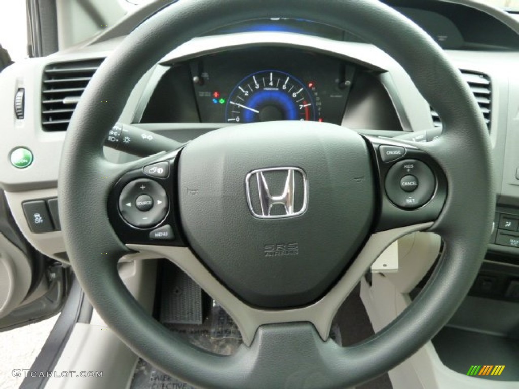 2012 Honda Civic LX Sedan Gray Steering Wheel Photo #55855168