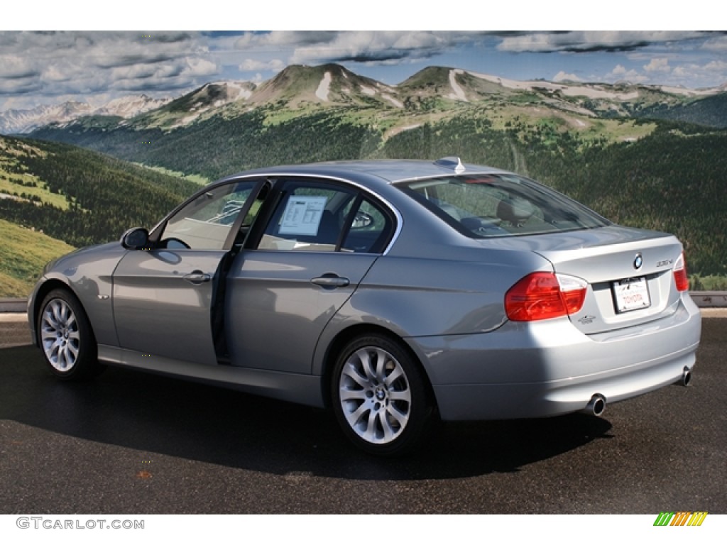 2007 3 Series 335xi Sedan - Arctic Metallic / Black photo #2