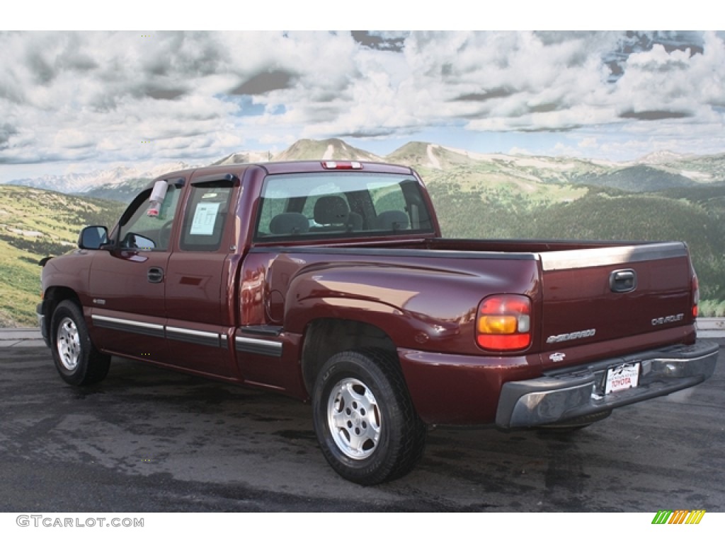 2001 Silverado 1500 LS Extended Cab - Dark Carmine Red Metallic / Graphite photo #2