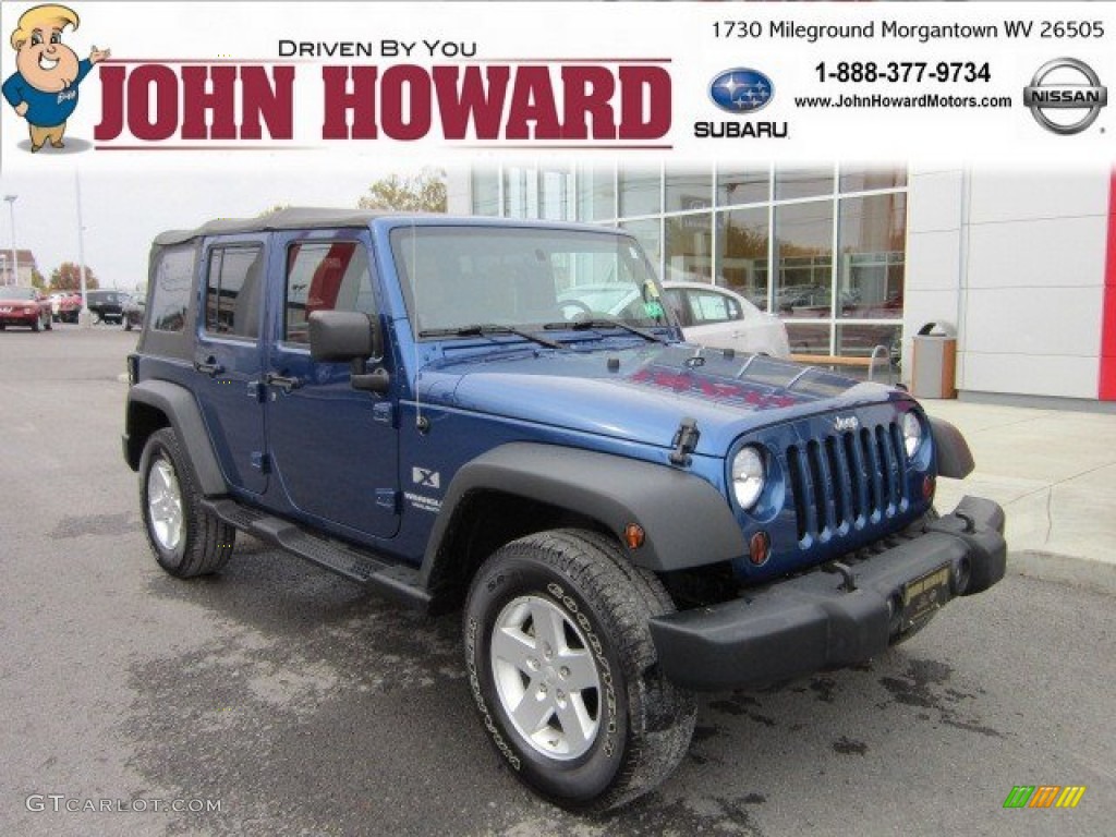 2009 Wrangler Unlimited X 4x4 - Deep Water Blue Pearl / Dark Slate Gray/Medium Slate Gray photo #1