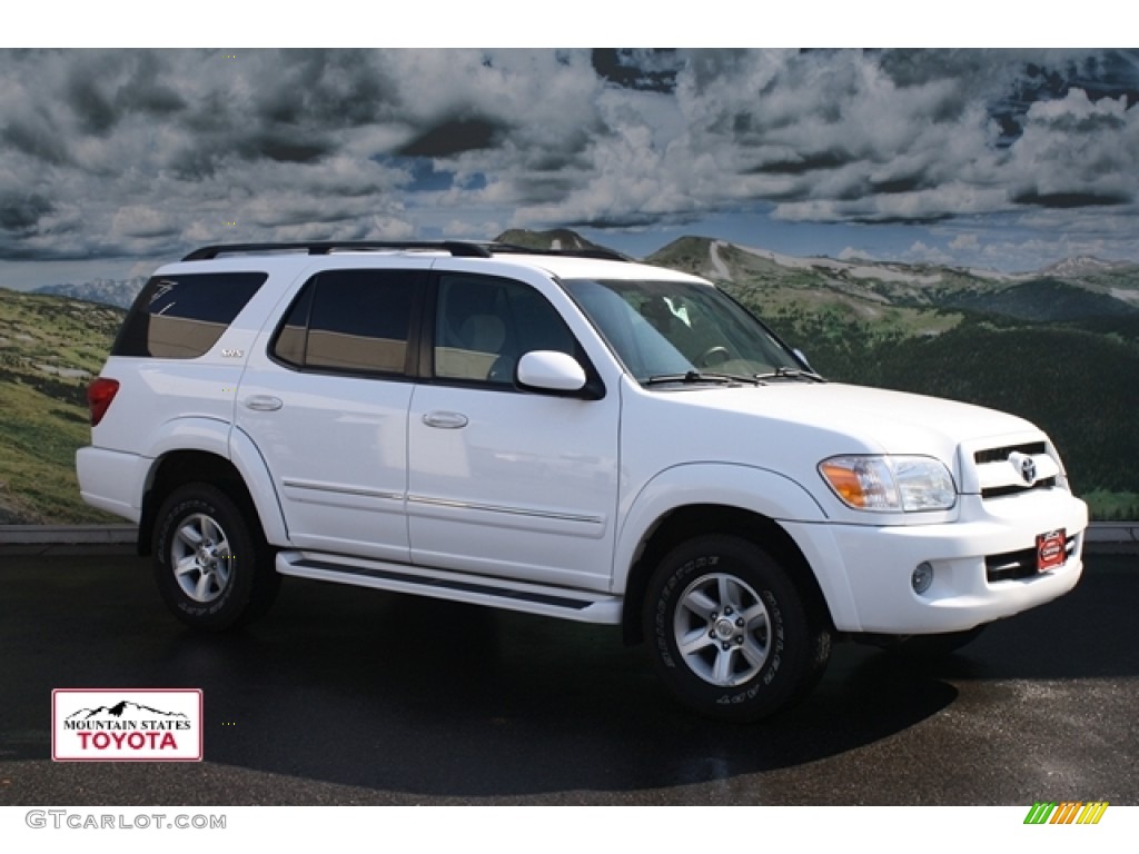 2007 Sequoia SR5 4WD - Super White / Taupe photo #1