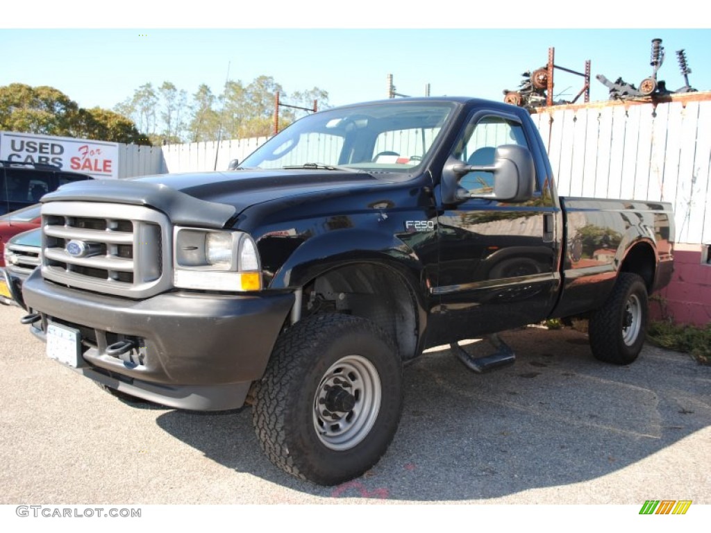 2003 F250 Super Duty XL Regular Cab 4x4 - Black / Medium Flint Grey photo #1