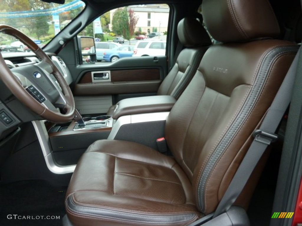 2010 F150 Platinum SuperCrew 4x4 - Red Candy Metallic / Sienna Brown Leather/Black photo #8