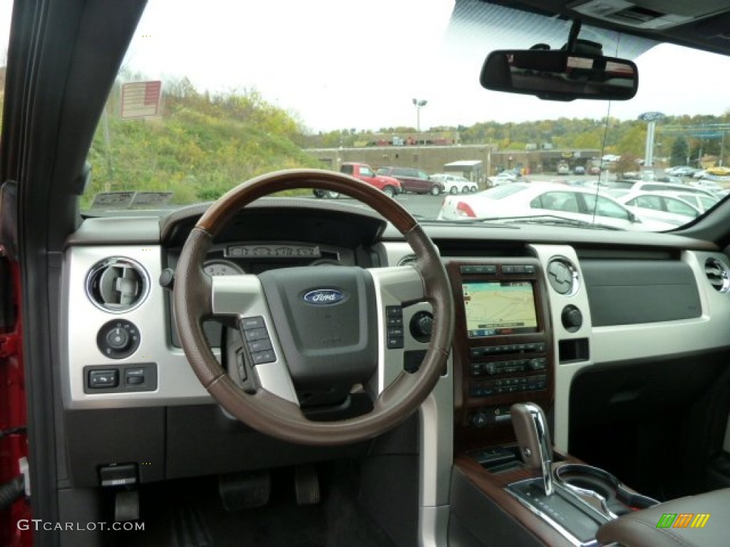 2010 F150 Platinum SuperCrew 4x4 - Red Candy Metallic / Sienna Brown Leather/Black photo #10