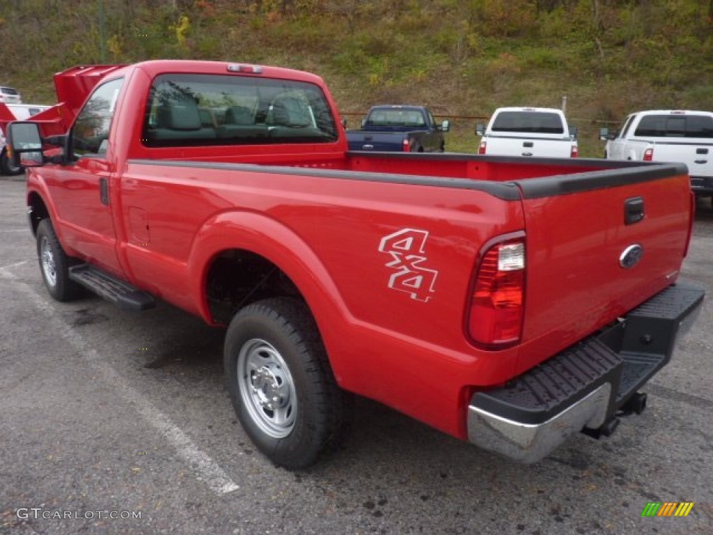 2012 F250 Super Duty XL Regular Cab 4x4 - Vermillion Red / Steel photo #4