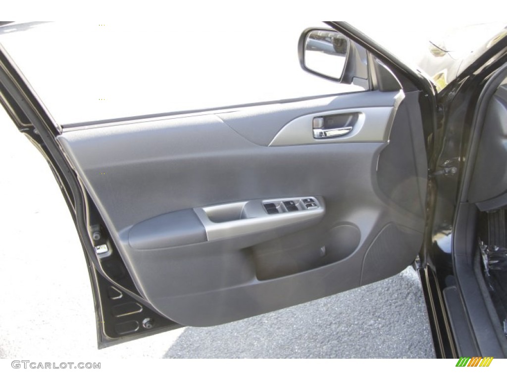 2008 Subaru Impreza WRX Sedan Carbon Black Door Panel Photo #55864333