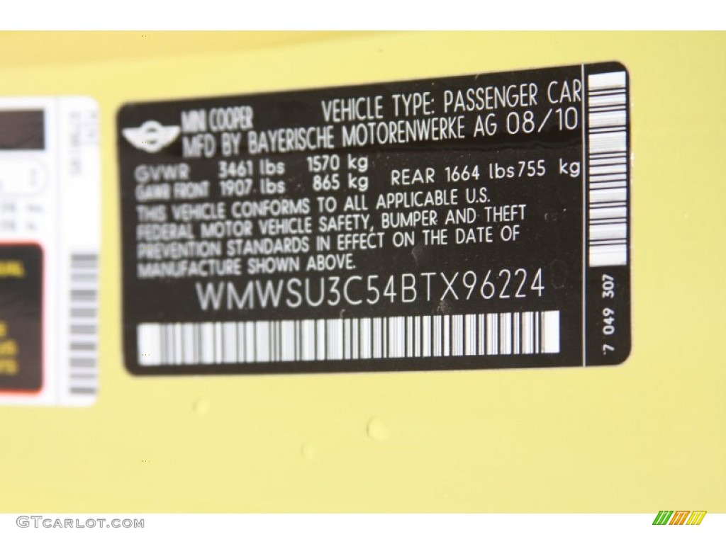 2011 Cooper Hardtop - Interchange Yellow / Carbon Black photo #8